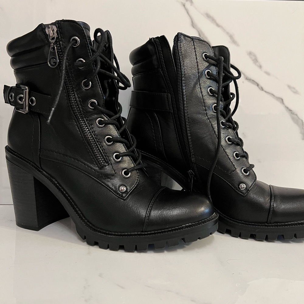 Black Leather Ankle Boots